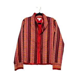 Coldwater Creek Eclectic Maximalist Jacket Womens Size L Southwestern Boho Chic